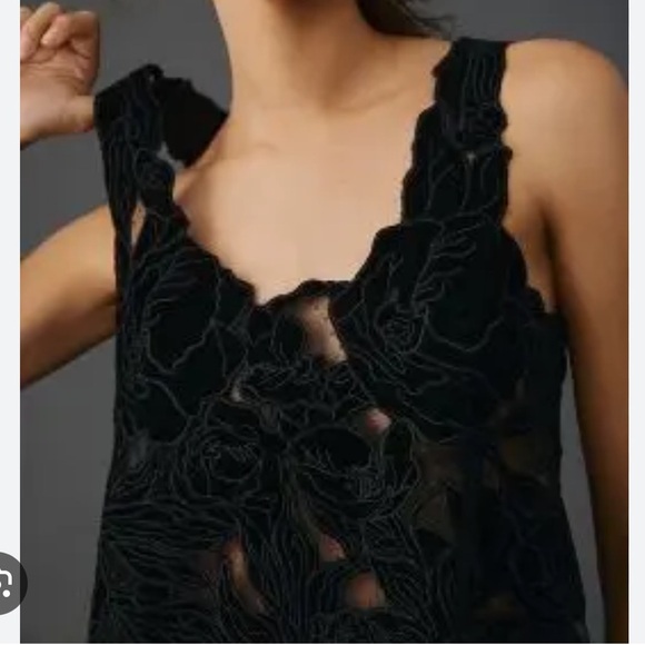 Anthropologie Tops - Anthropologie Floral Appliqué Tank Top | Size XS | Black | Sold Out online